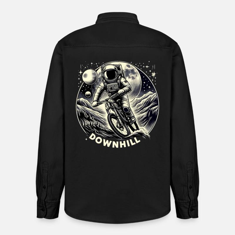 Conception de descente d’astronaute - Chemise unisexe coupe décontractée bio Stanley/Stella - noir délavé