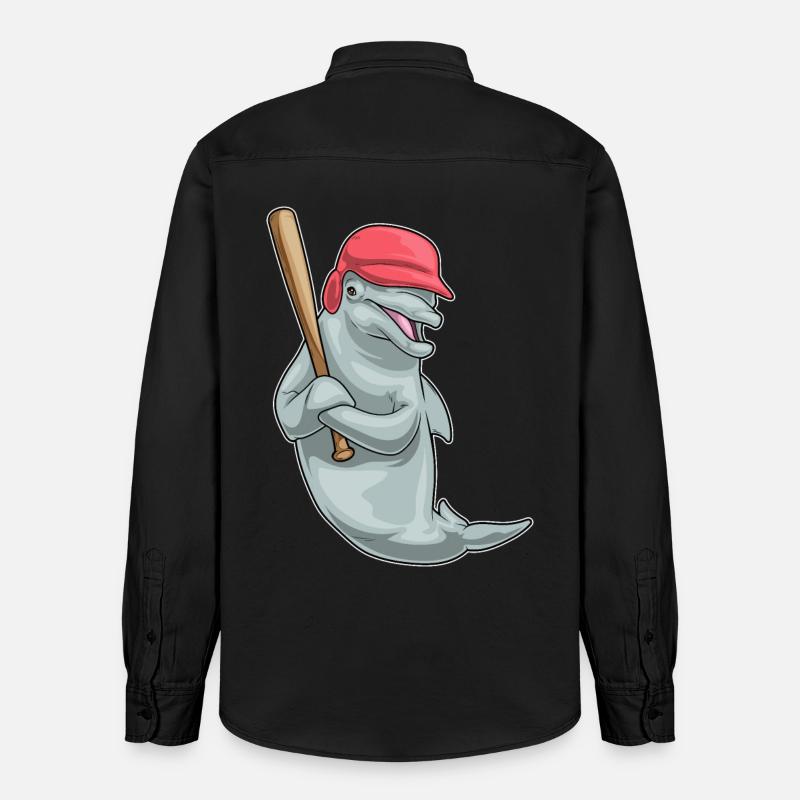 Batte de baseball Dolphin - Chemise unisexe coupe décontractée bio Stanley/Stella - noir délavé