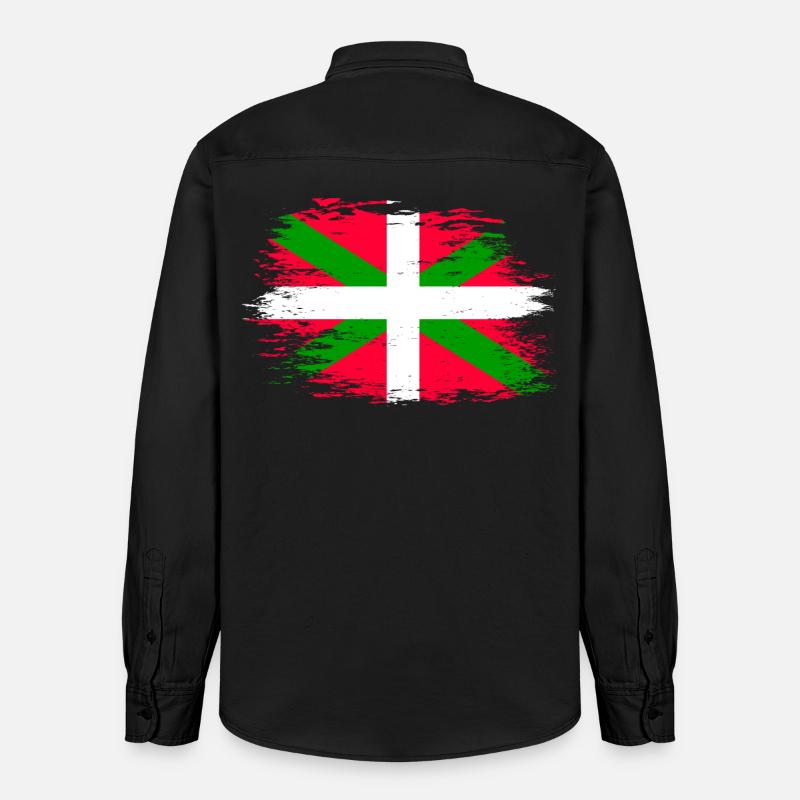Drapeau basque utilisé - Chemise unisexe coupe décontractée bio Stanley/Stella - noir délavé