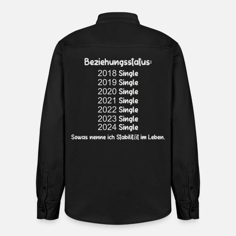 Statut de la relation Célibataire - Chemise unisexe coupe décontractée bio Stanley/Stella - noir délavé