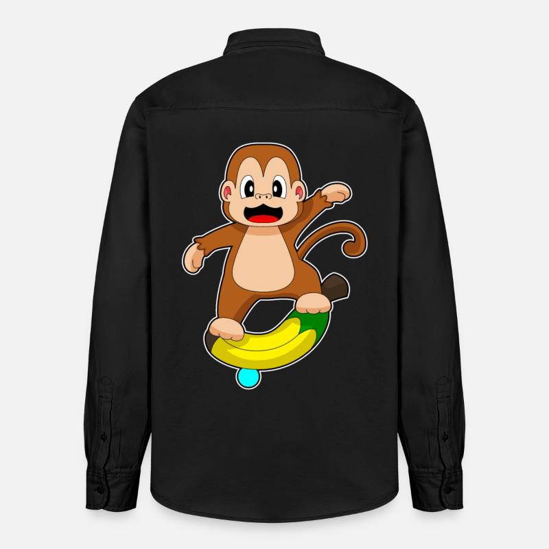 Équilibre Monkey Banana - Chemise unisexe coupe décontractée bio Stanley/Stella - noir délavé