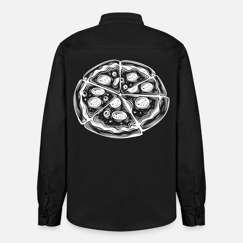 Dessin de pizza - Chemise unisexe coupe décontractée bio Stanley/Stella - noir délavé