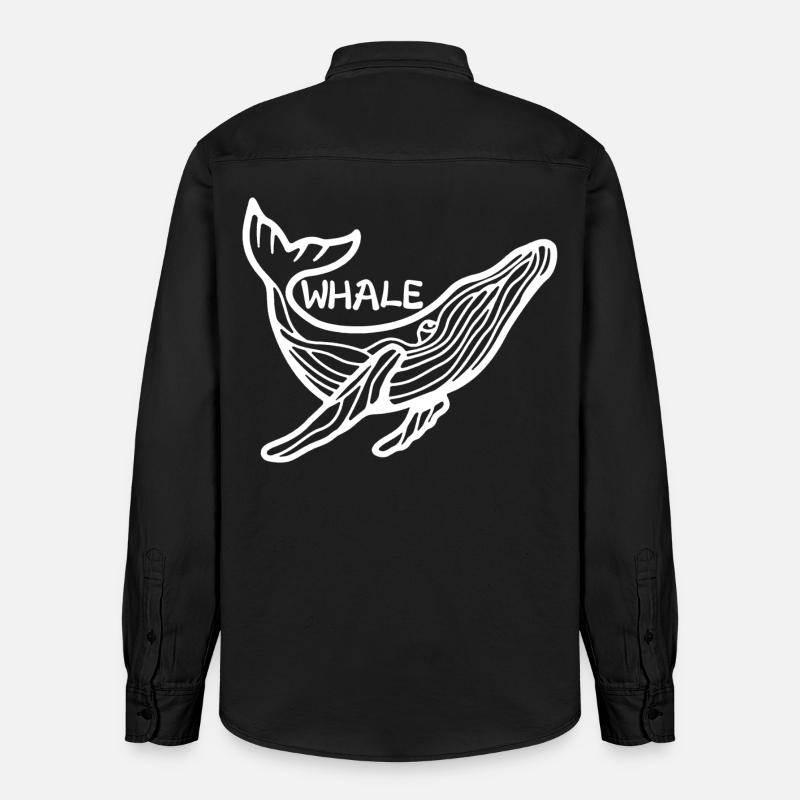 Le géant des mers - Chemise unisexe coupe décontractée bio Stanley/Stella - noir délavé
