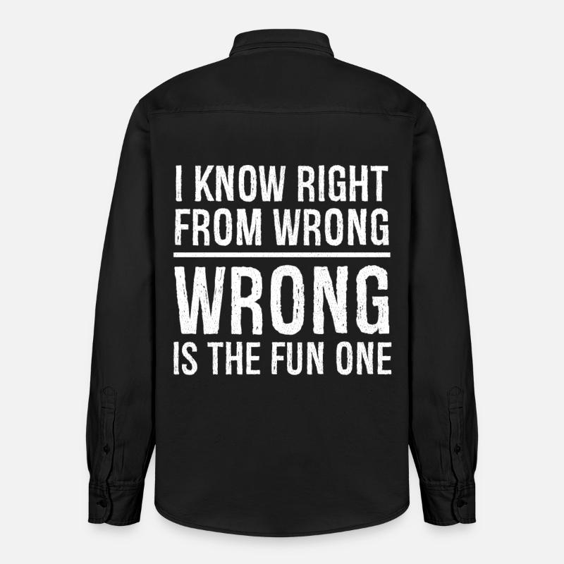 I know right from wrong - Relaxed Fit Unisex Organic Hemd von Stanley/Stella - washed Black
