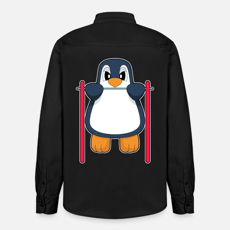 Penguin Bodybuilder Tractions - Chemise unisexe coupe décontractée bio Stanley/Stella - noir délavé