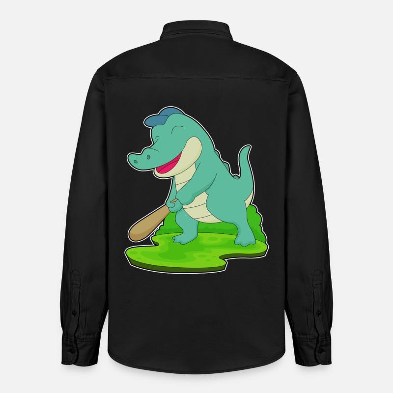 Bâton de baseball Crocodile - Chemise unisexe coupe décontractée bio Stanley/Stella - noir délavé
