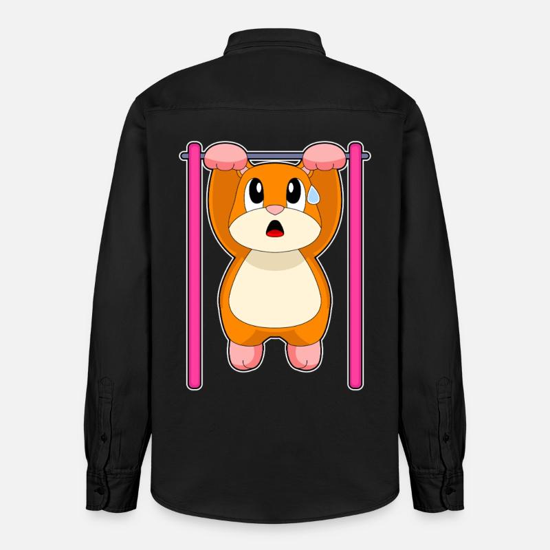 Hamster Bodybuilder Tractions Musculation - Chemise unisexe coupe décontractée bio Stanley/Stella - noir délavé