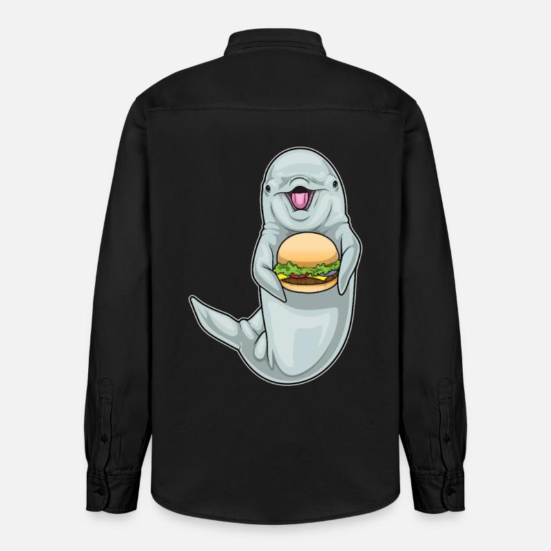 Dolphin Cheeseburger - Chemise unisexe coupe décontractée bio Stanley/Stella - noir délavé