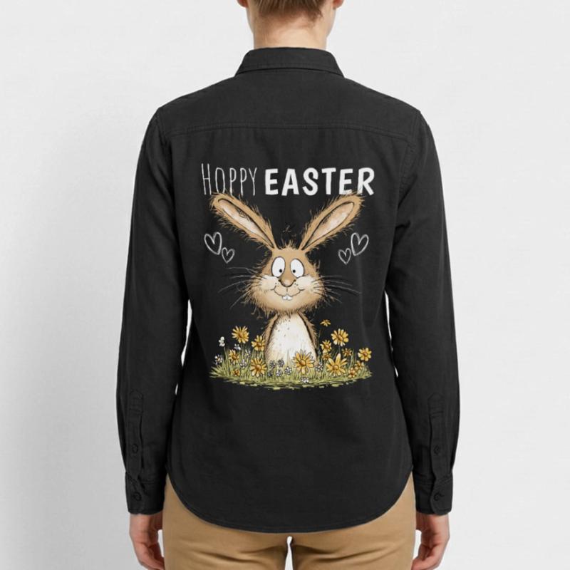 Hoppy Easter Easter Bunny Easter Motif Easter Bunny Relaxed Fit Unisex Organic Shirt by Stanley/Stella