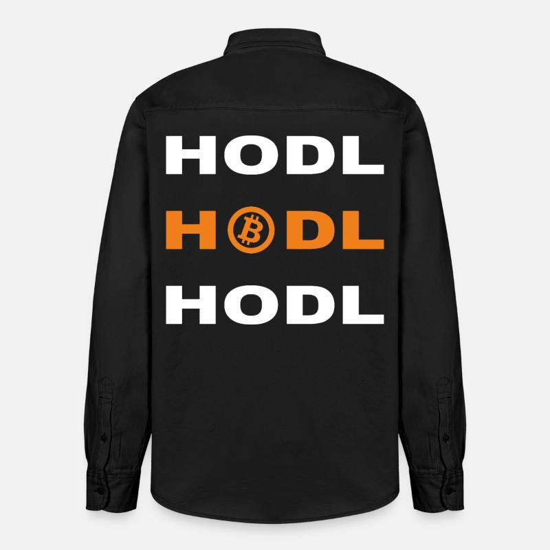 Bitcoin - Hodl Hodl Hodl - Chemise unisexe coupe décontractée bio Stanley/Stella - noir délavé