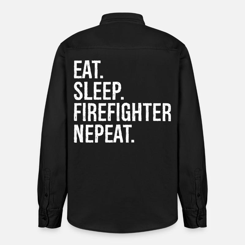 Manger Dormir Pompier Nepeat - Chemise unisexe coupe décontractée bio Stanley/Stella - noir délavé