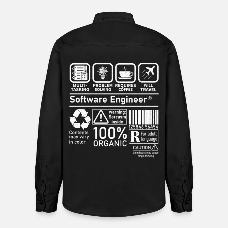 software engineer multi tasking problem solving - Relaxed Fit Unisex Organic Shirt by Stanley/Stella - washed black