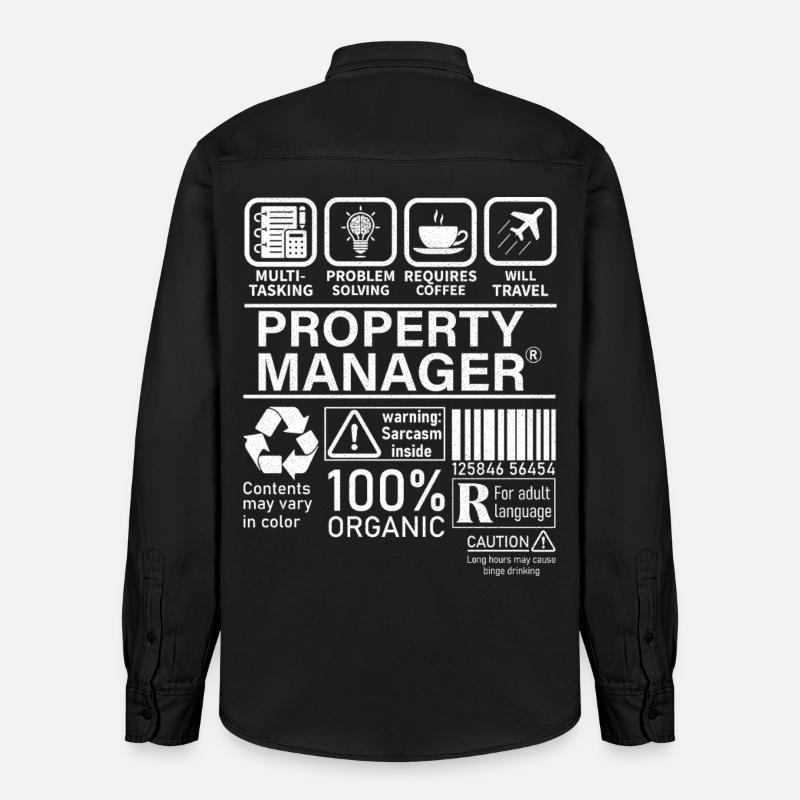 Property Manager Multi Tasking Problem Solving - Relaxed Fit Unisex Organic Shirt by Stanley/Stella - washed black