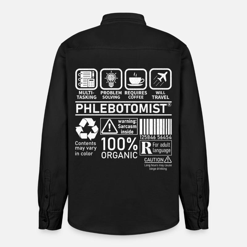 Phlébotomiste multitâche résolution de problèmes - Chemise unisexe coupe décontractée bio Stanley/Stella - noir délavé