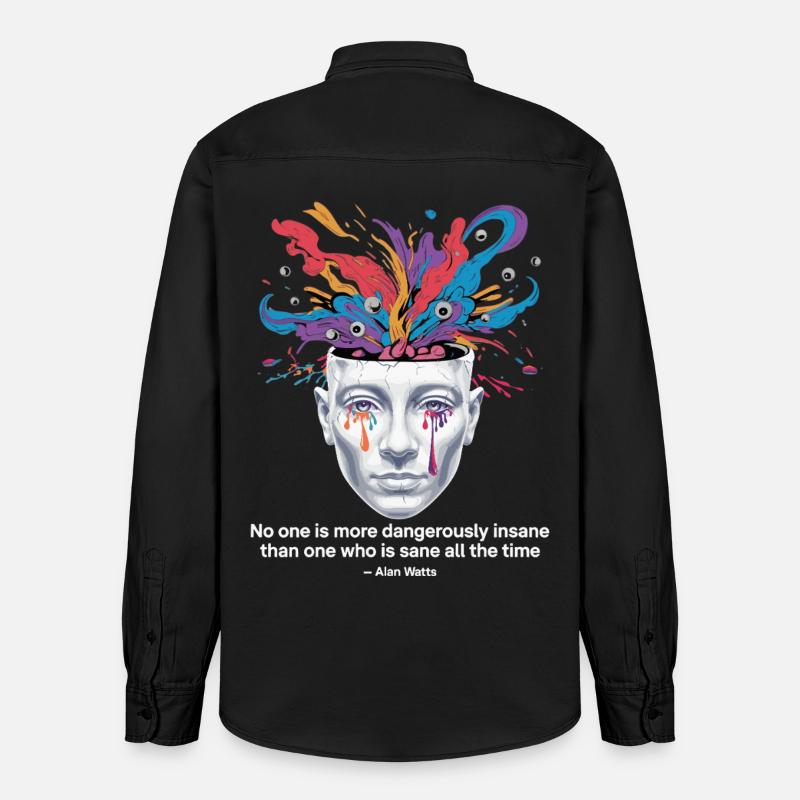 Entfesselter Geist | Watts Psychedelische Einsicht - Relaxed Fit Unisex Organic Hemd von Stanley/Stella - washed Black