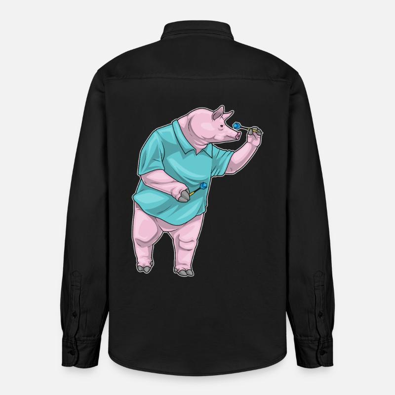 Fléchette cochon Fléchette - Chemise unisexe coupe décontractée bio Stanley/Stella - noir délavé