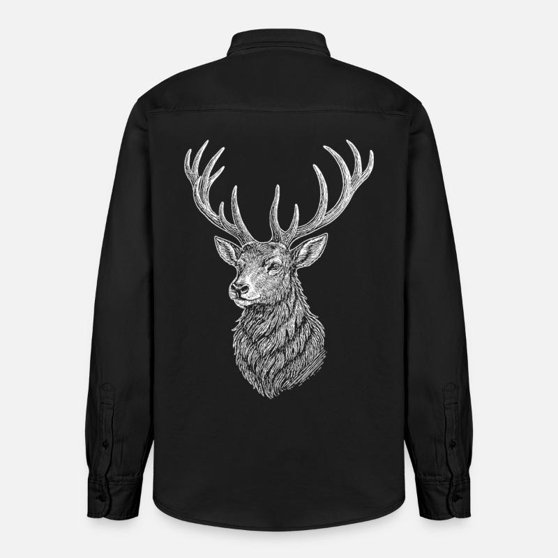 Deer - Relaxed Fit Unisex Organic Shirt by Stanley/Stella - washed black