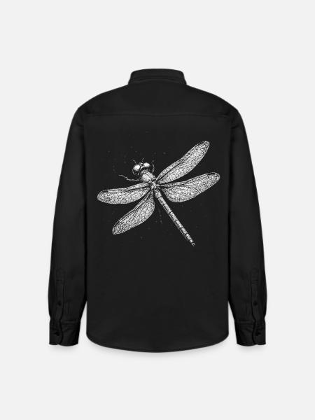 Dragonfly - Relaxed Fit Unisex Organic Shirt by Stanley/Stella - washed black