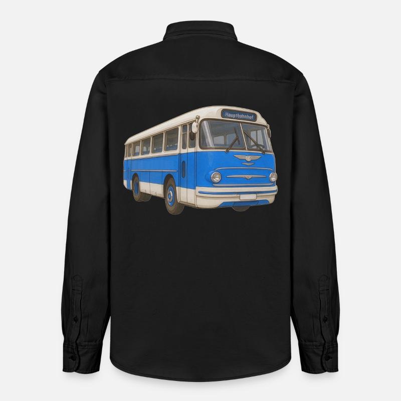 Vieux bus bleu - Chemise unisexe coupe décontractée bio Stanley/Stella - noir délavé