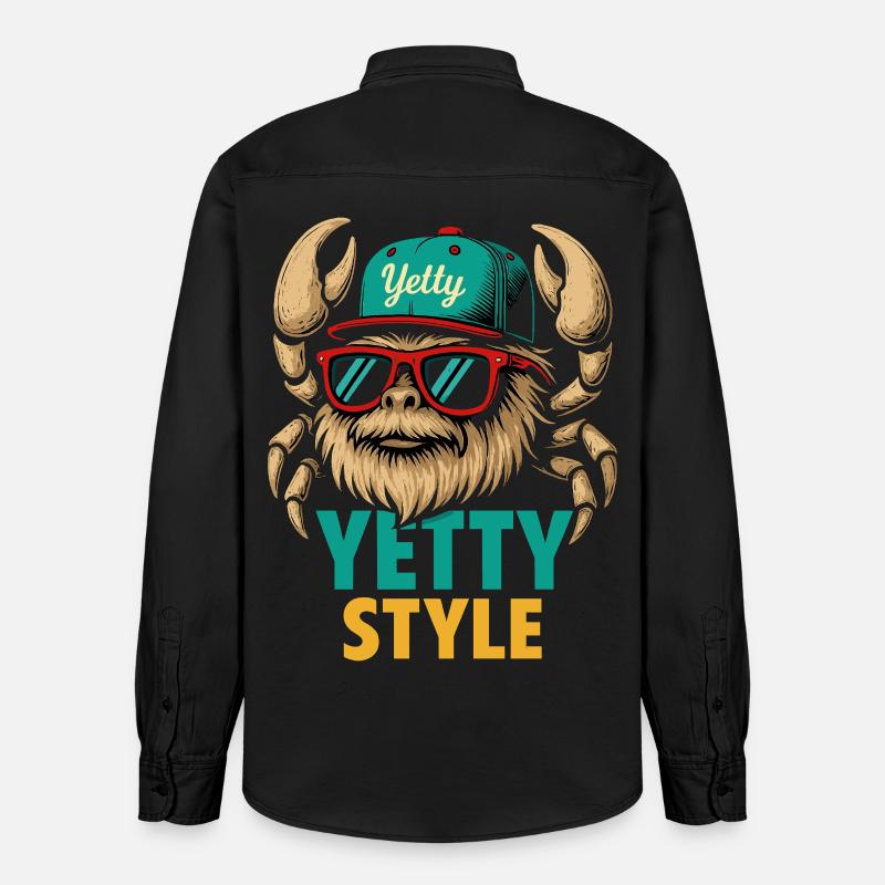 Graphisme Yeti Style Yetty - Chemise unisexe coupe décontractée bio Stanley/Stella - noir délavé