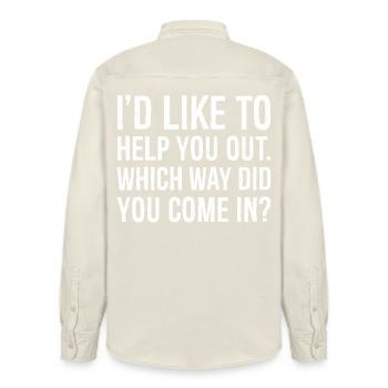 Ich würde dir gerne helfen, welchen Weg du gekommen bist - Relaxed Fit Unisex Organic Hemd von Stanley/Stella - Natur - Hinten - AI Model Male 178 light (178cm)