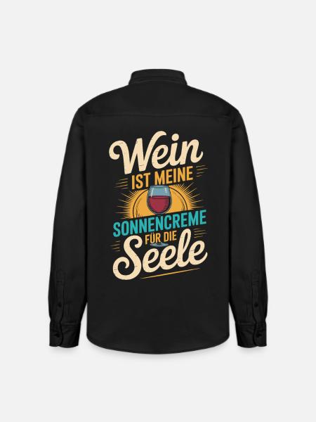 Wein als Sonnencreme der Seele - Relaxed Fit Unisex Organic Hemd von Stanley/Stella - washed Black