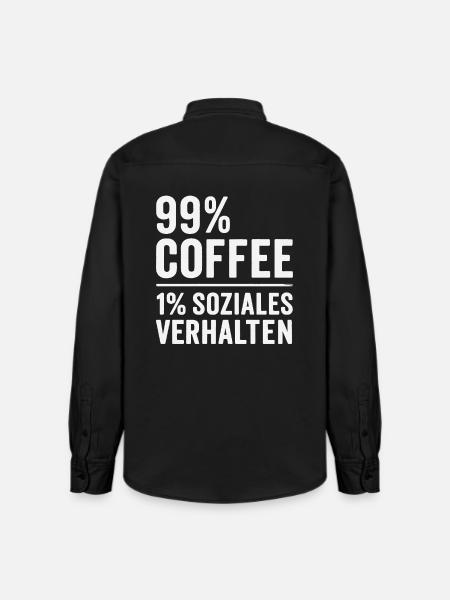99% Coffee - Relaxed Fit Unisex Organic Shirt by Stanley/Stella - washed black