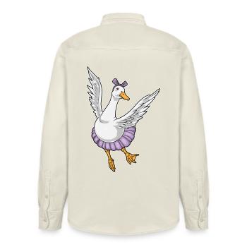 Canard Ballerine Ballet Danse - Chemise unisexe coupe décontractée bio Stanley/Stella - écru doux - Dos - AI Model Male 178 light (178cm)