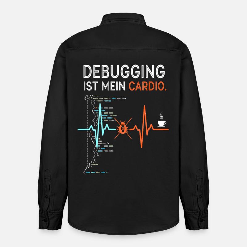 Debugging ist mein Cardio - Computer Nerd - Relaxed Fit Unisex Organic Hemd von Stanley/Stella - washed Black