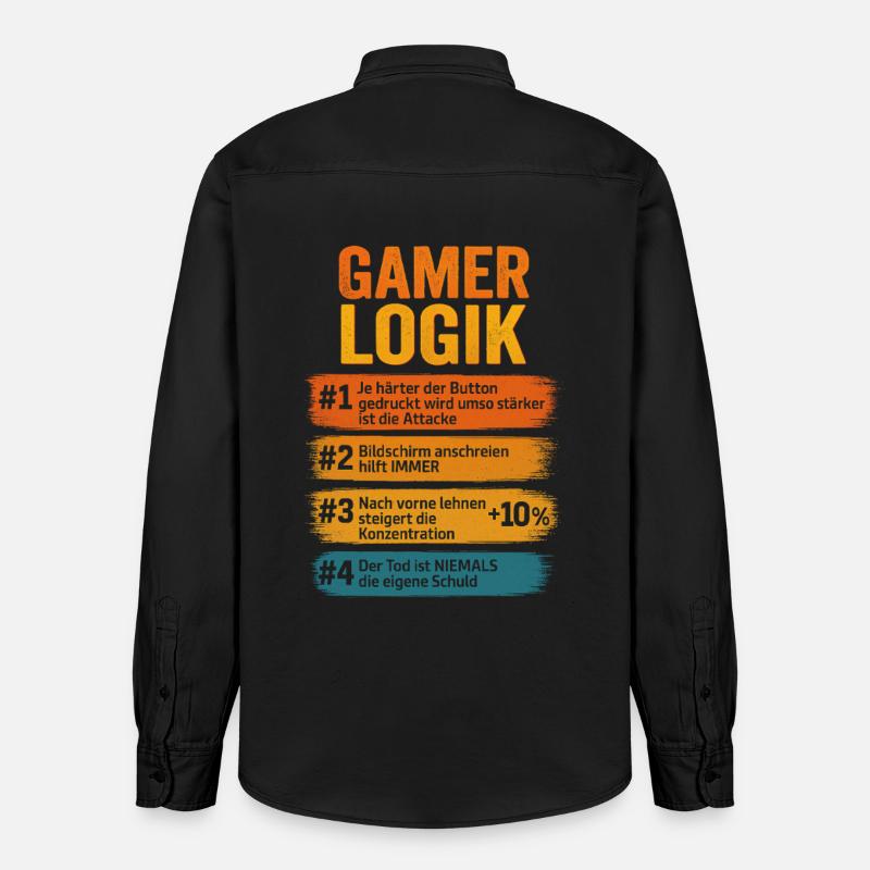 Gamer Logik Computer PC Controller Zocker - Relaxed Fit Unisex Organic Hemd von Stanley/Stella - washed Black