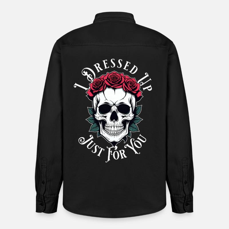 romantisch düster Totenkopf - Relaxed Fit Unisex Organic Hemd von Stanley/Stella - washed Black