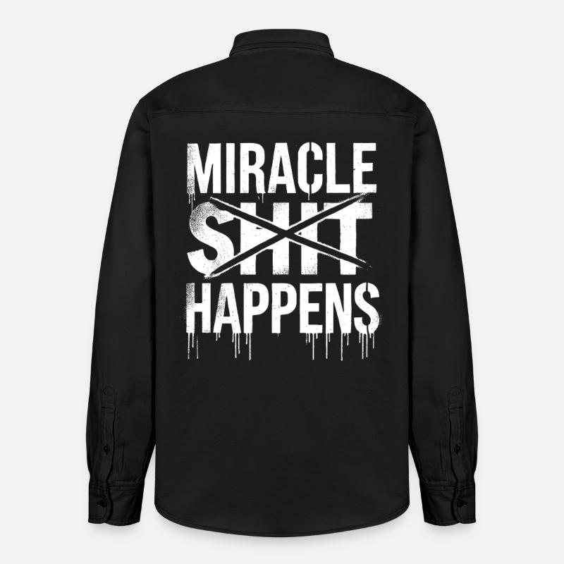 Miracle Shift Happen Conception motivationnelle - Chemise unisexe coupe décontractée bio Stanley/Stella - noir délavé