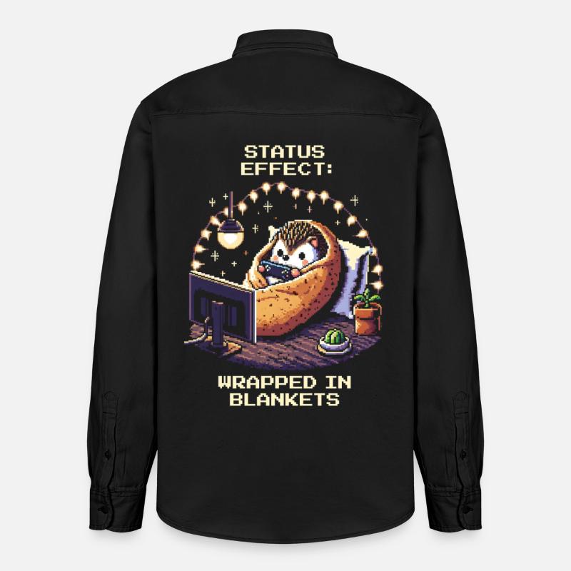 Statut : Blotti dans des couvertures - Chemise unisexe coupe décontractée bio Stanley/Stella - noir délavé