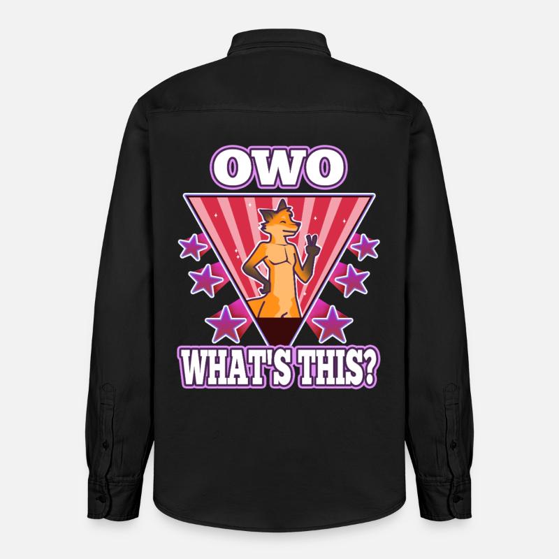 OwO Qu’est-ce que c’est ? - Chemise unisexe coupe décontractée bio Stanley/Stella - noir délavé