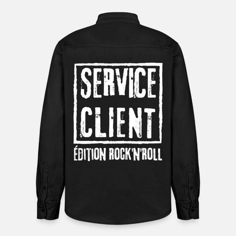 SERVICE CLIENT Edition Rock N Roll - Chemise unisexe coupe décontractée bio Stanley/Stella - noir délavé