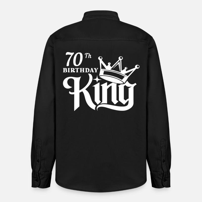 Roi du 70e anniversaire - Chemise unisexe coupe décontractée bio Stanley/Stella - noir délavé