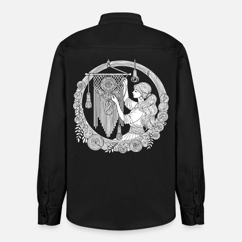 Macrame Design – Creativity & Boho Style - Relaxed Fit Unisex Organic Shirt by Stanley/Stella - washed black