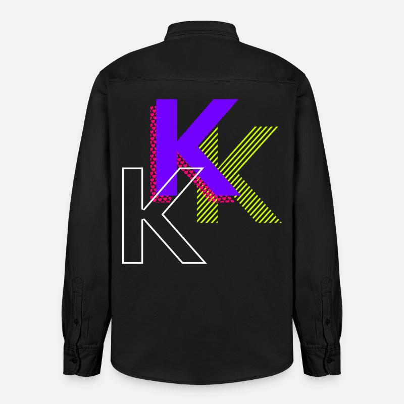 k - Conception de graffitis - Chemise unisexe coupe décontractée bio Stanley/Stella - noir délavé