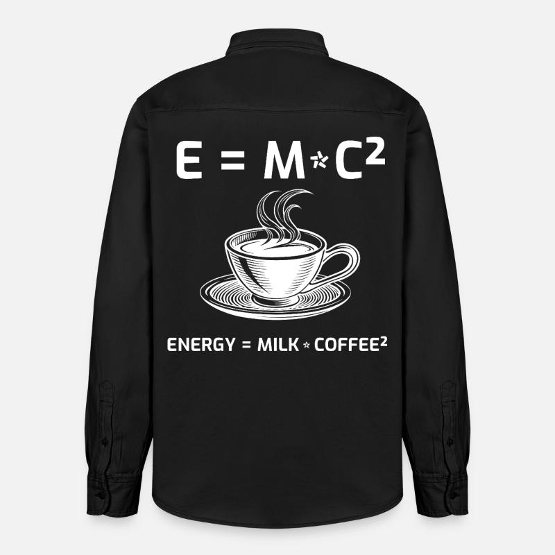 Kaffeetrinker Kaffeeformel E=MC2 - Relaxed Fit Unisex Organic Hemd von Stanley/Stella - washed Black
