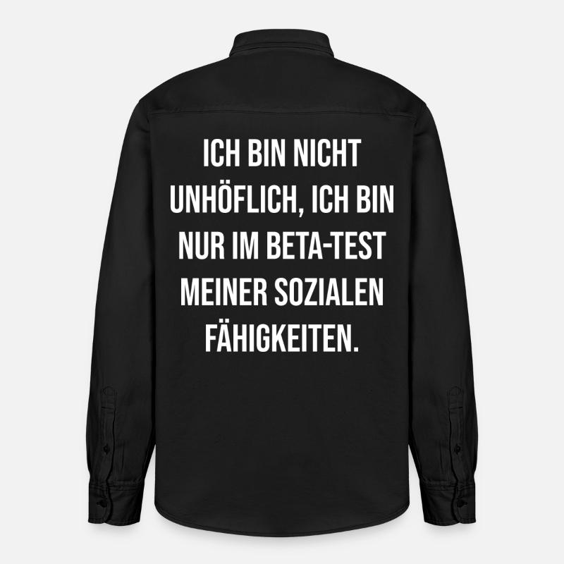 Beta-Test Sozialkompetenz - Relaxed Fit Unisex Organic Hemd von Stanley/Stella - washed Black