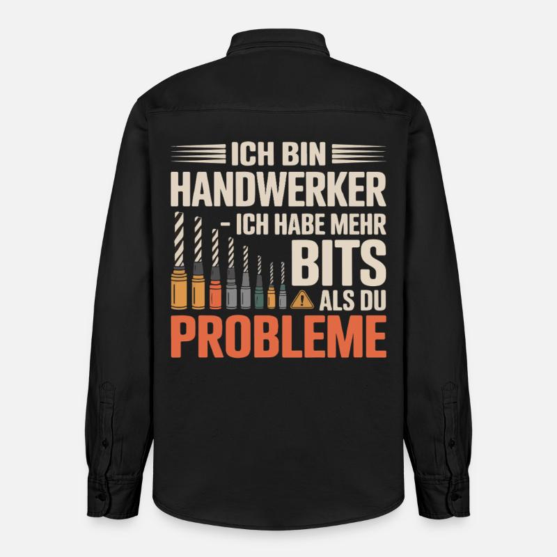 Ich bin Handwerker – Mehr Bits - Relaxed Fit Unisex Organic Hemd von Stanley/Stella - washed Black