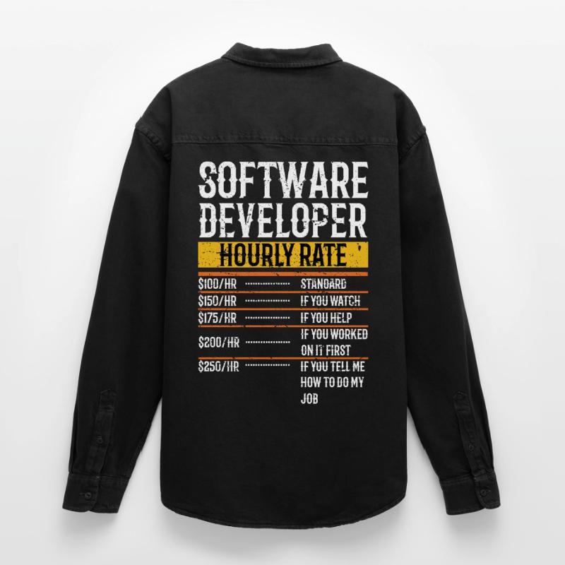 Software Developer Hourly Rate Software Developer Relaxed Fit Unisex Organic Hemd von Stanley/Stella