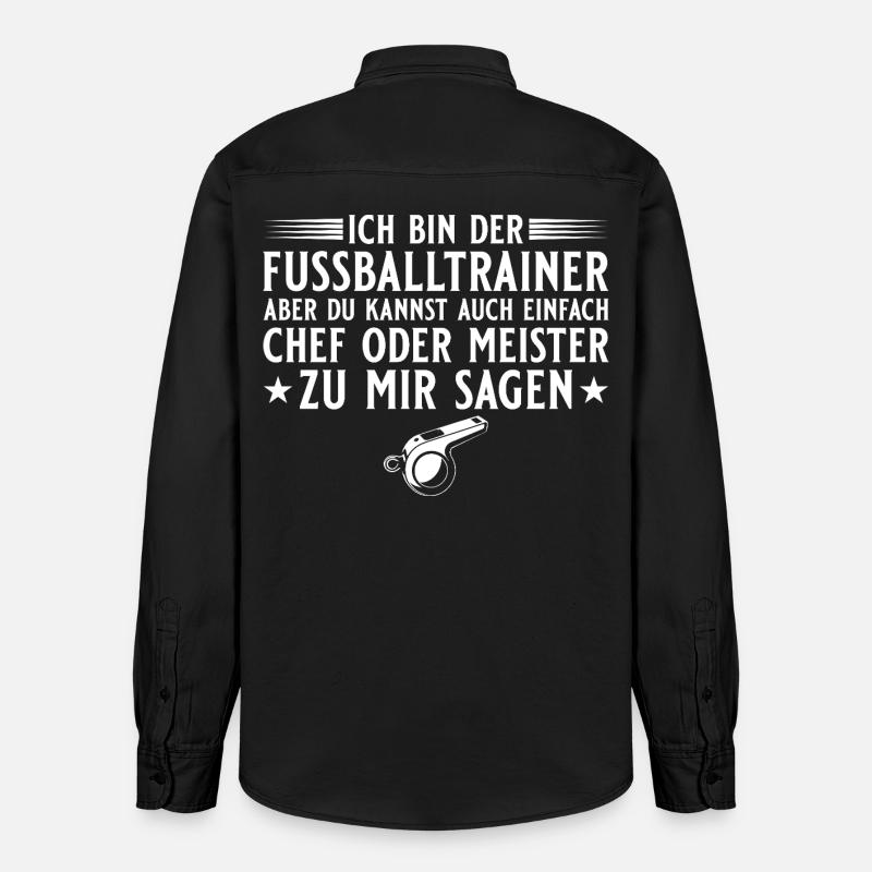 Fußballtrainer Chef oder Meister - Relaxed Fit Unisex Organic Hemd von Stanley/Stella - washed Black
