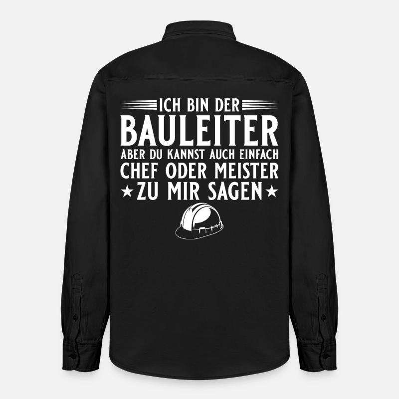 Bauleiter Hausbau Baustelle Chef oder Meister - Relaxed Fit Unisex Organic Shirt by Stanley/Stella - washed black