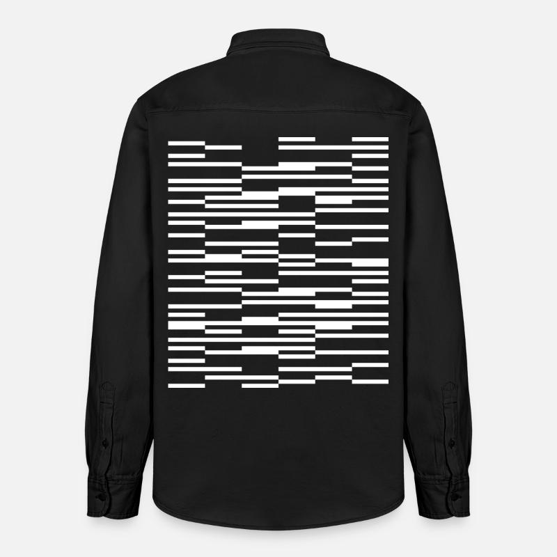 Conception de lignes géométriques abstraites - Chemise unisexe coupe décontractée bio Stanley/Stella - noir délavé