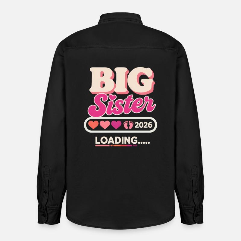 Große Schwester Loading 2026 - Relaxed Fit Unisex Organic Hemd von Stanley/Stella - washed Black