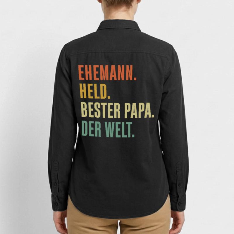 Vatertag Geschenkidee Bester Papa der Welt Ehemann Relaxed Fit Unisex Organic Hemd von Stanley/Stella