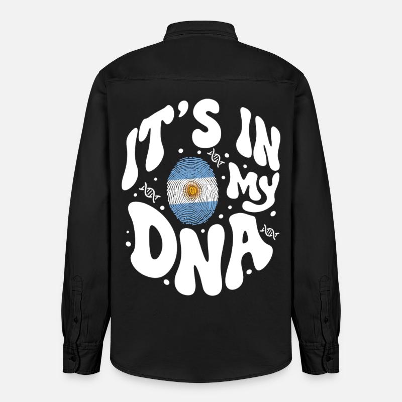 ADN argentin Drapeau argentin Hispanique - Chemise unisexe coupe décontractée bio Stanley/Stella - noir délavé