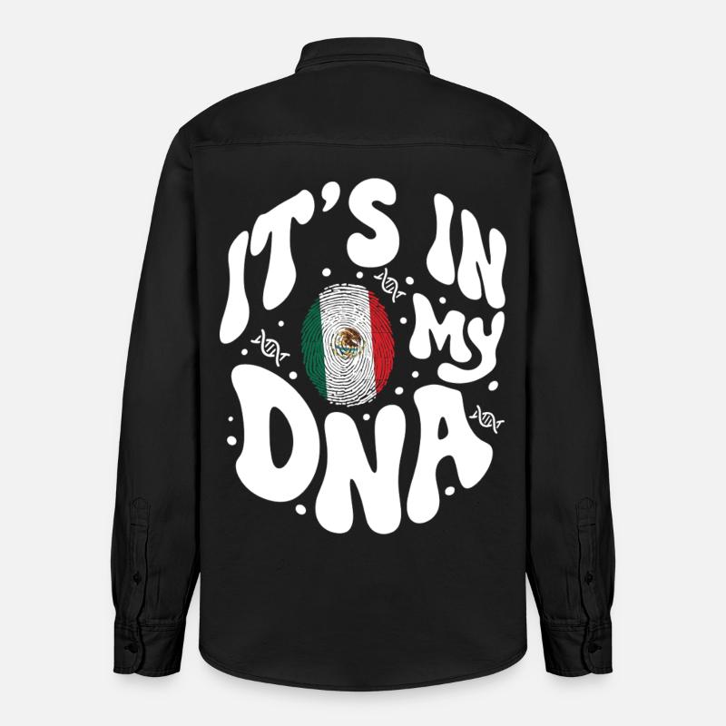 ADN mexicain Mexique drapeau hispanique - Chemise unisexe coupe décontractée bio Stanley/Stella - noir délavé