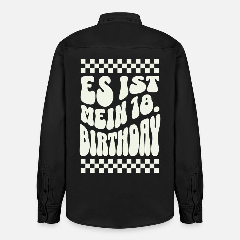 C’est mon 18e anniversaire Retro Design - Chemise unisexe coupe décontractée bio Stanley/Stella - noir délavé